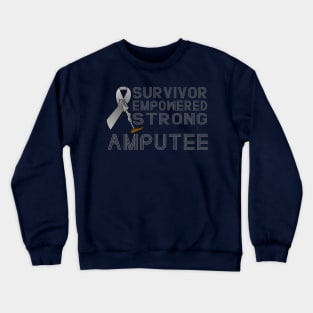 Survivor, Empowered, Strong Amputee Ribbon Crewneck Sweatshirt